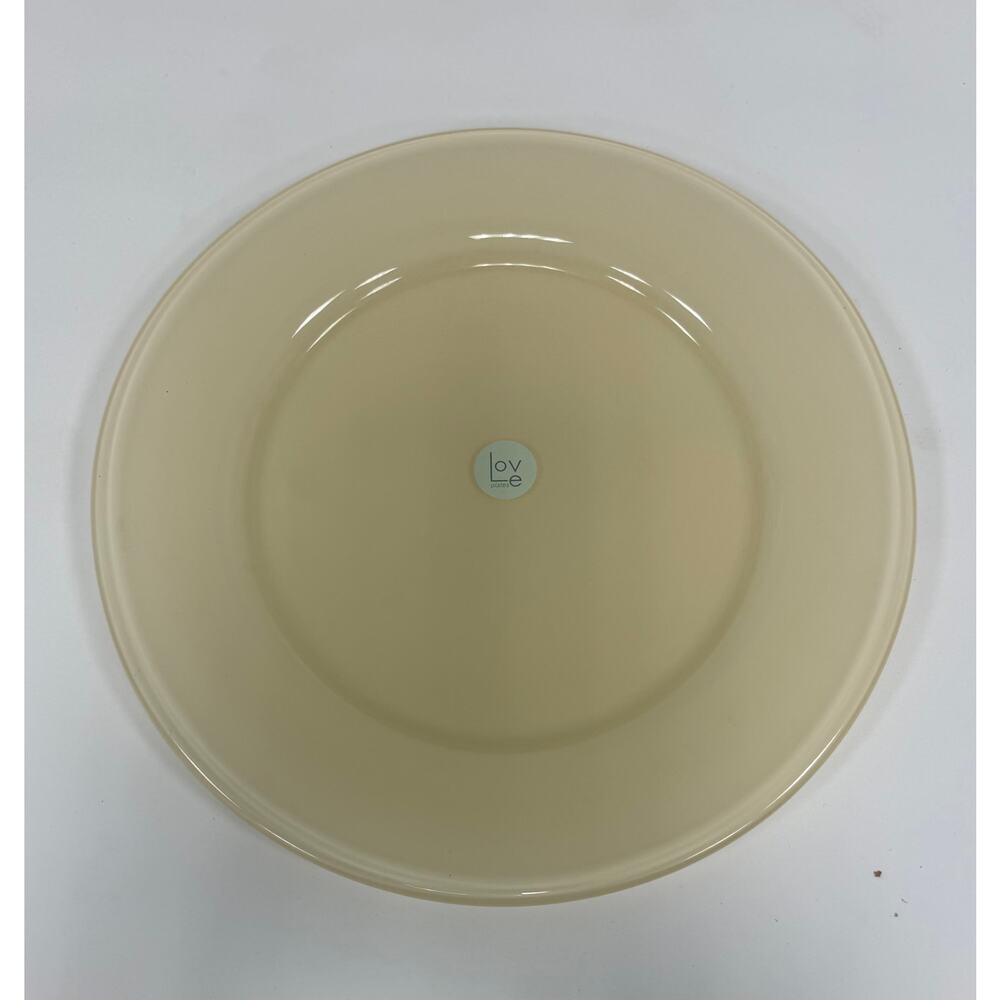 Cream Walther Glass "Love" 9 3/4" Plate. KT178